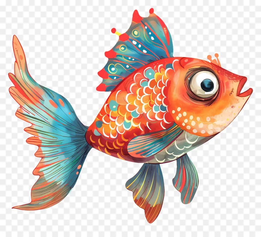 Pez De Dibujos Animados，Peces Coloridos PNG