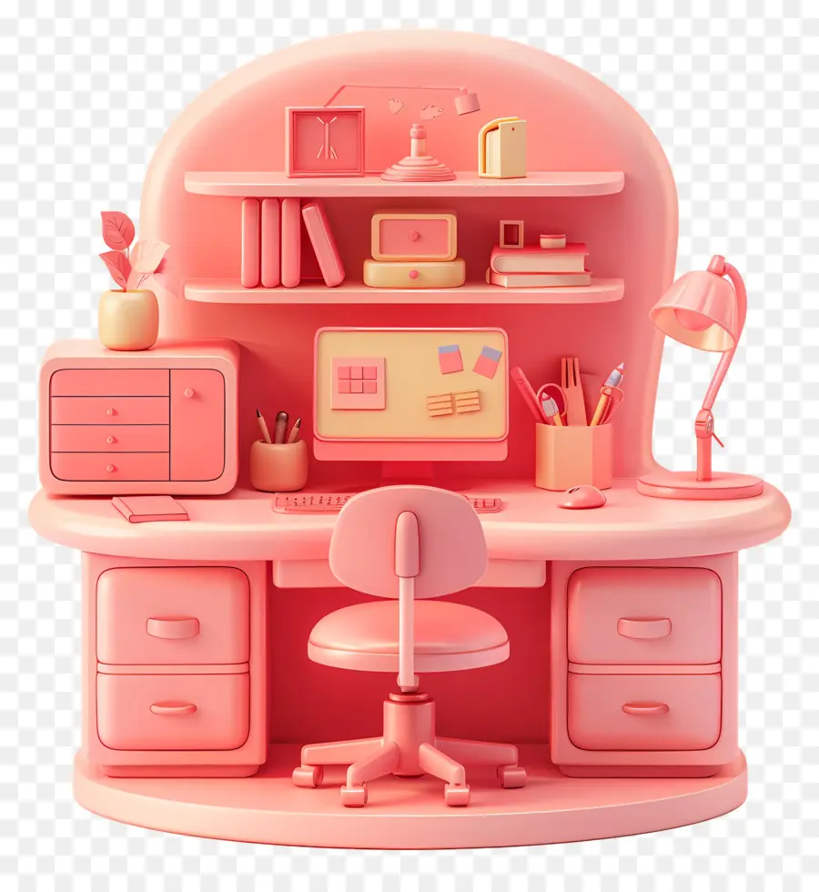 Bureau，Escritorio De Computadora Rosa PNG