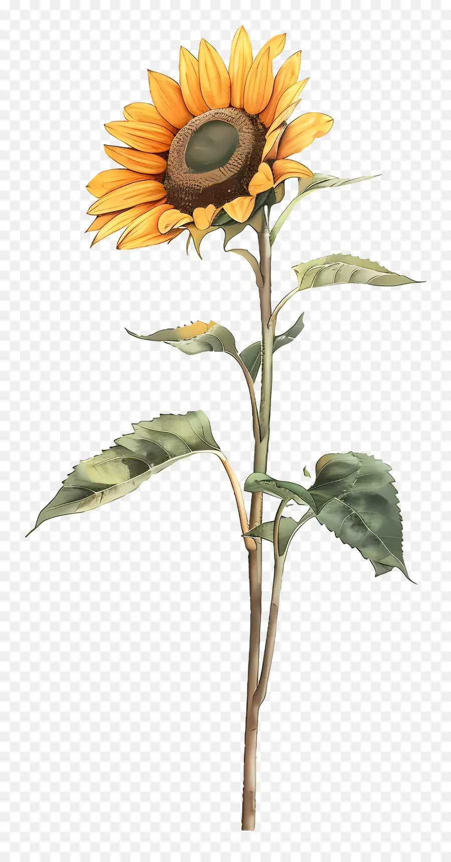 Girasol Con Tallo，Girasol PNG