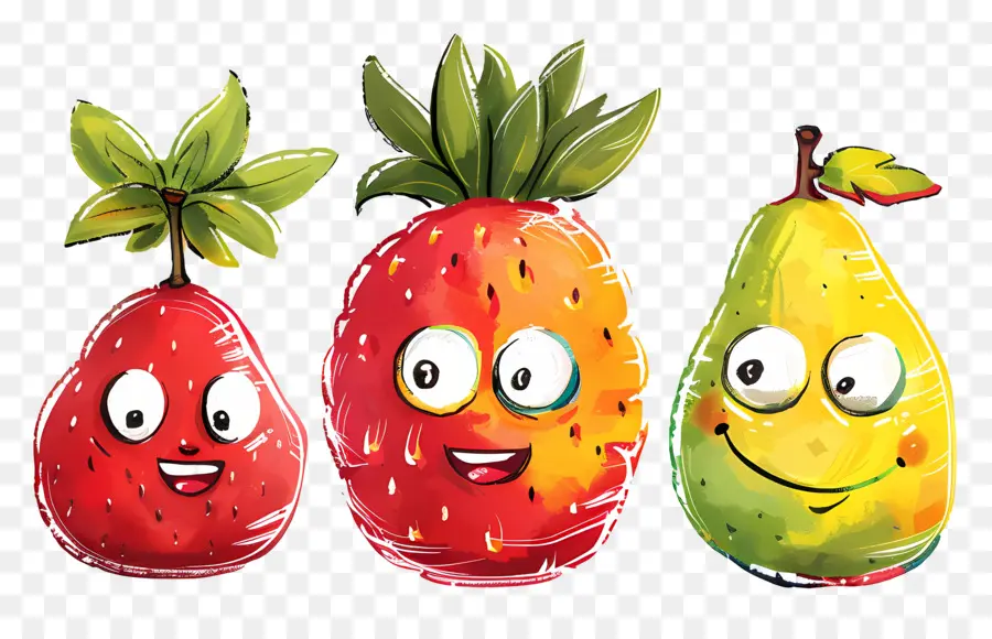 Fruta De Dibujos Animados，Frutas Lindas PNG