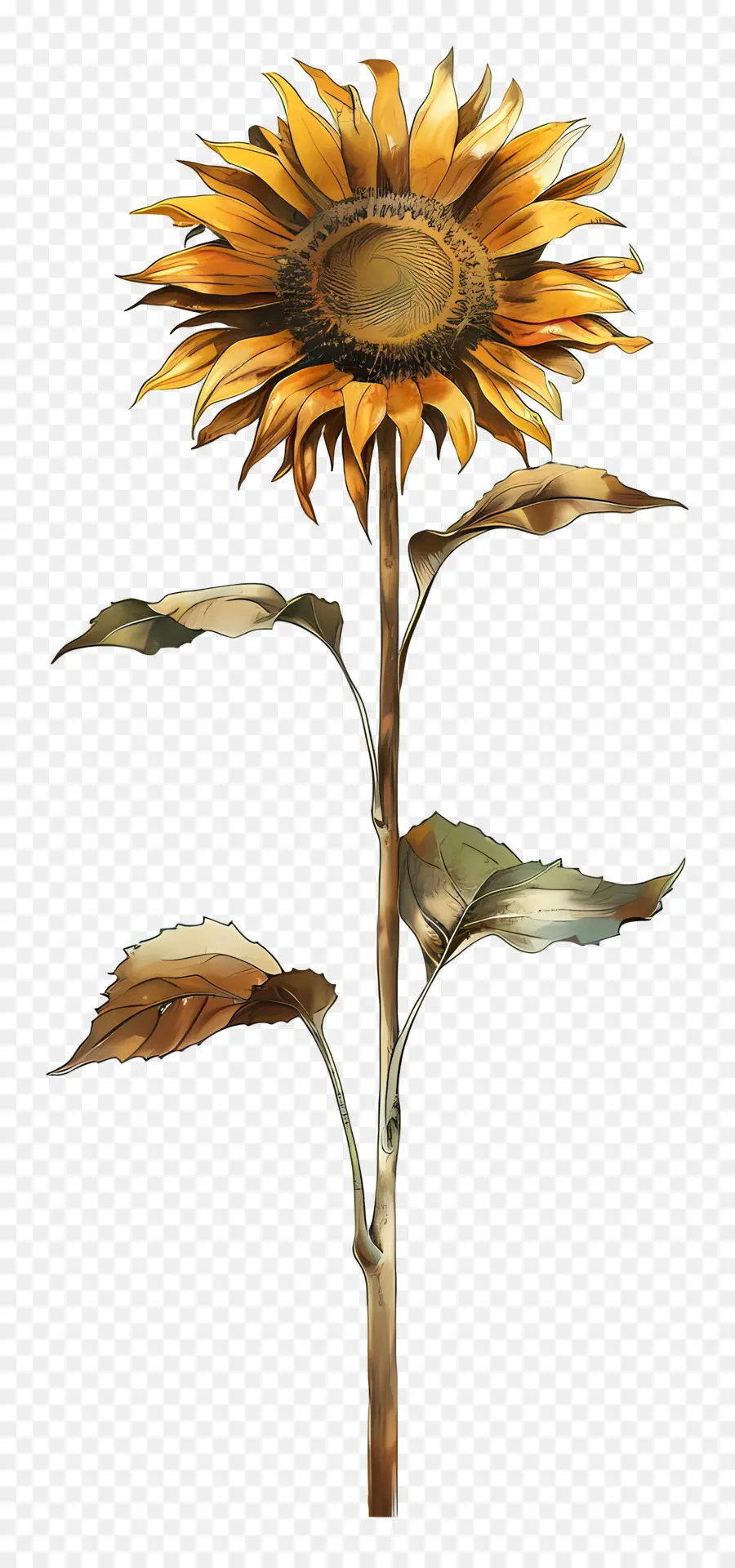 Girasol Con Tallo，Girasol PNG