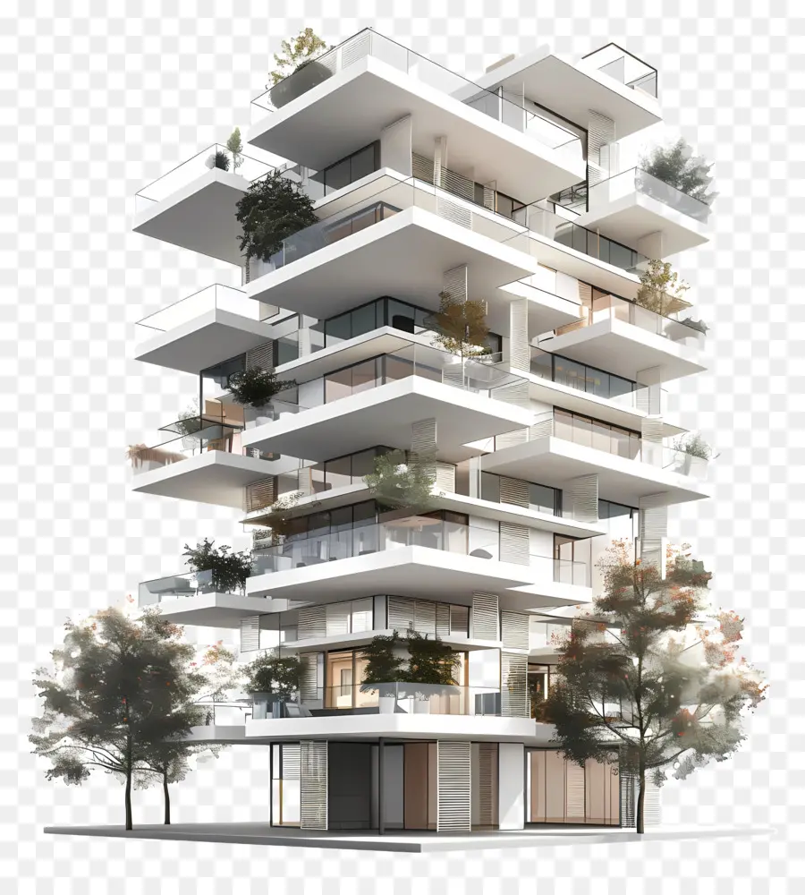 Edificio，Balcones PNG