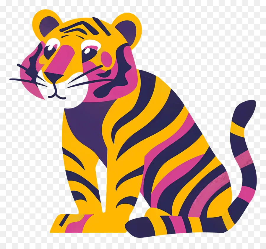 Tigre，Tigre Colorido PNG