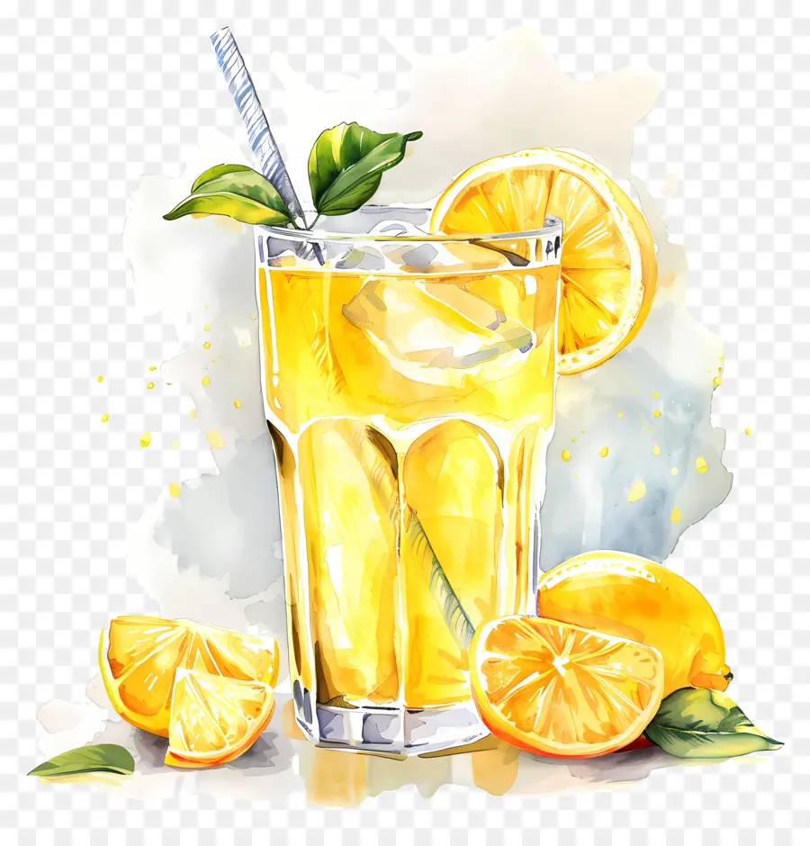 Limonada Con Paja，Limonada PNG