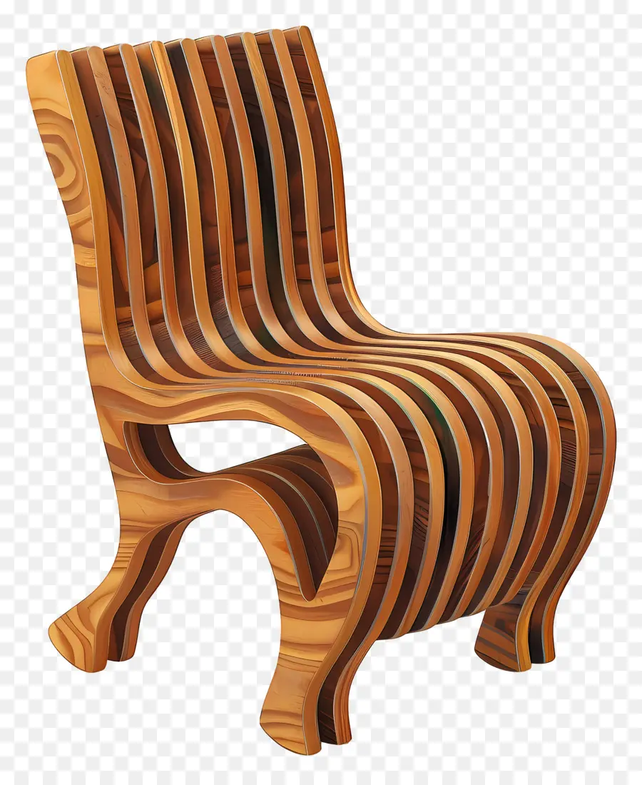 Silla De Madera，Patas Curvas PNG