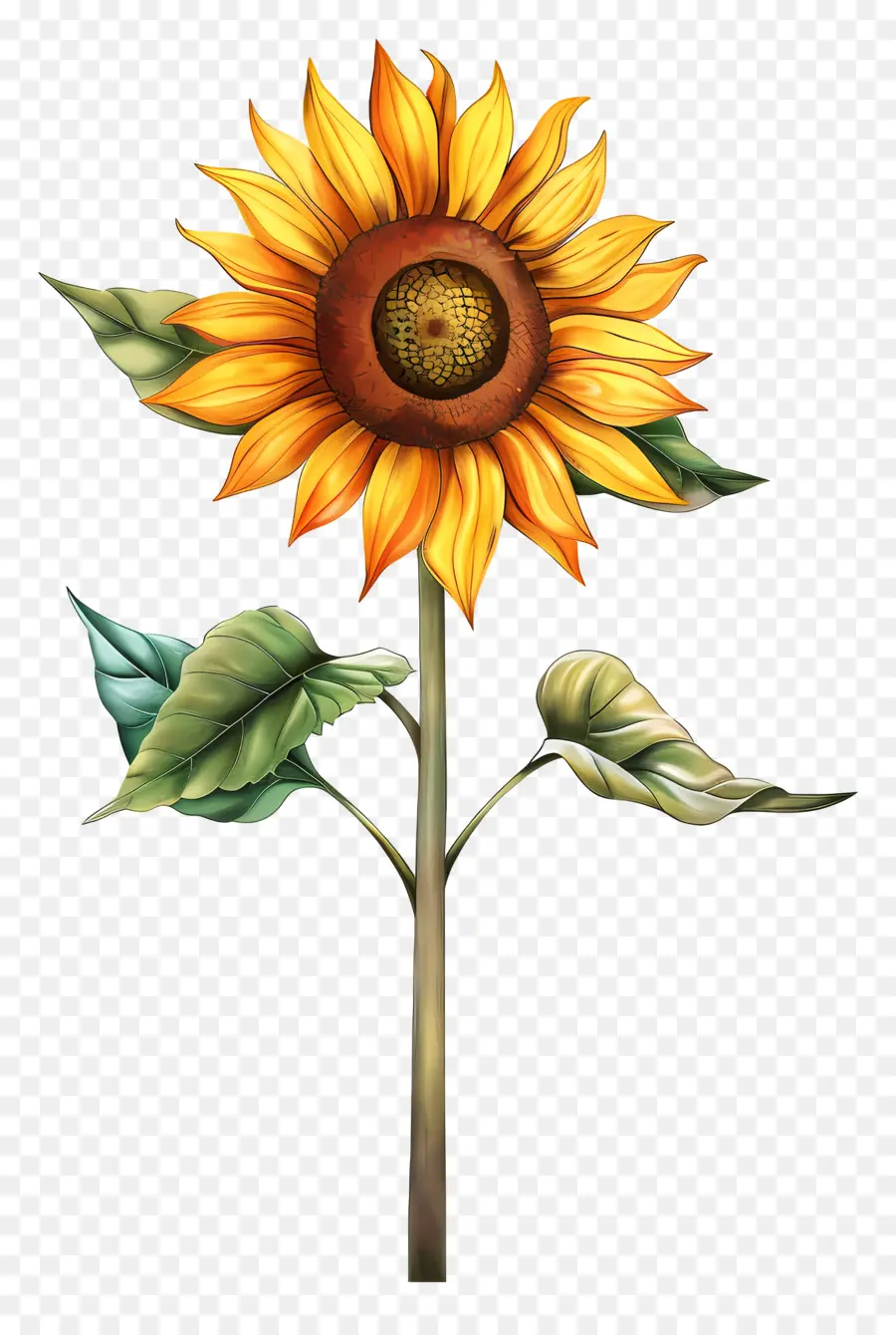 Girasol Con Tallo，Girasol PNG