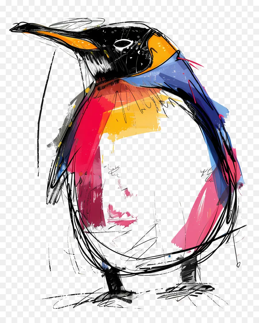 Pingüino，Pingüino Colorido PNG