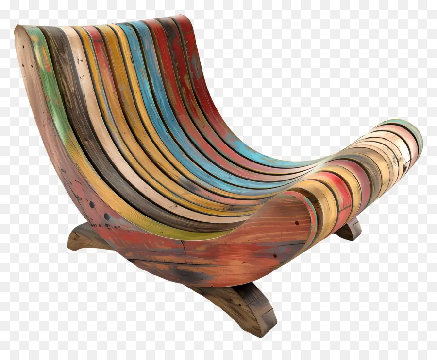 Silla De Madera，Mecedora De Madera Colorida PNG