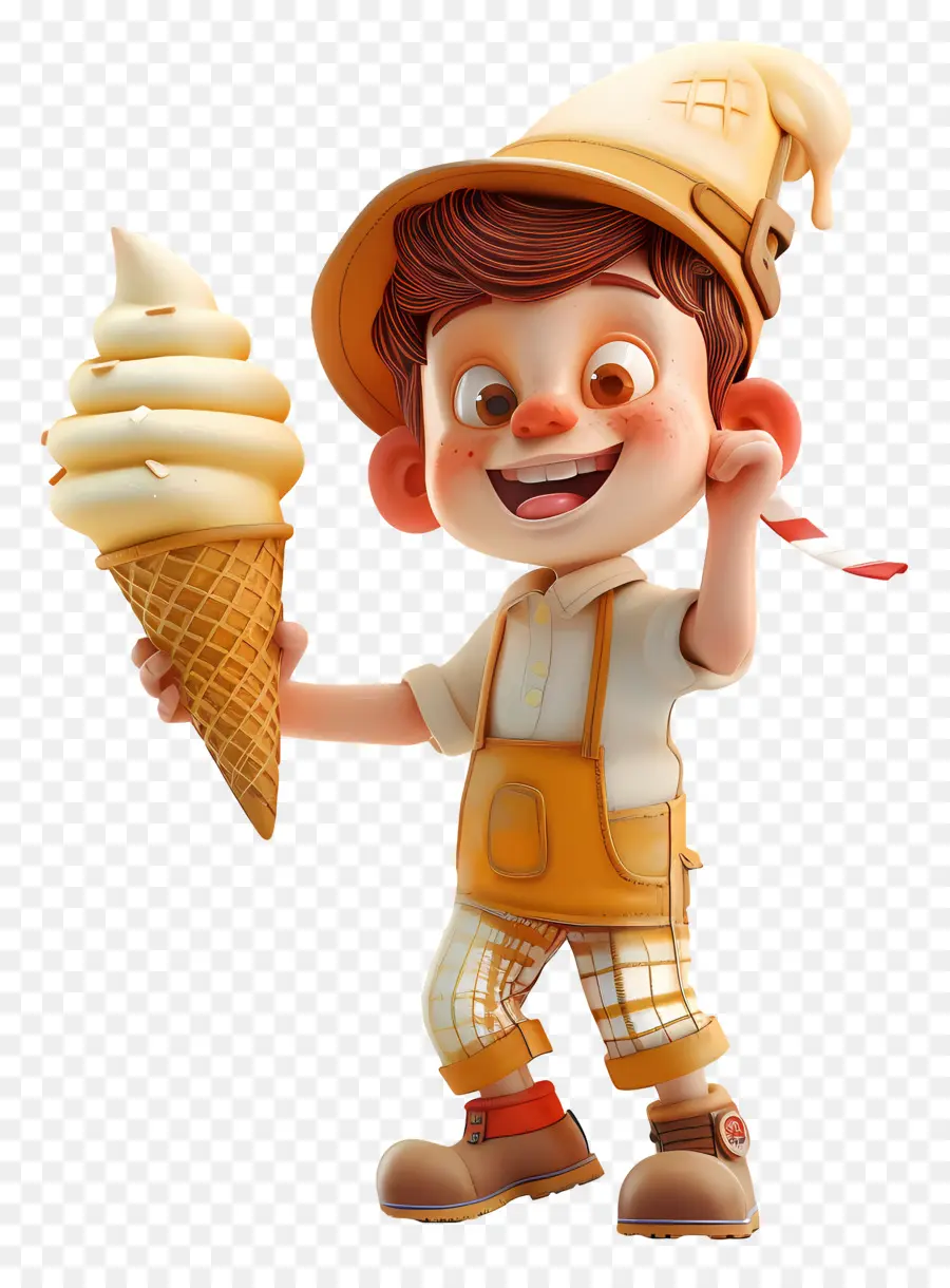 Helado Enorme，Niño Con Helado PNG