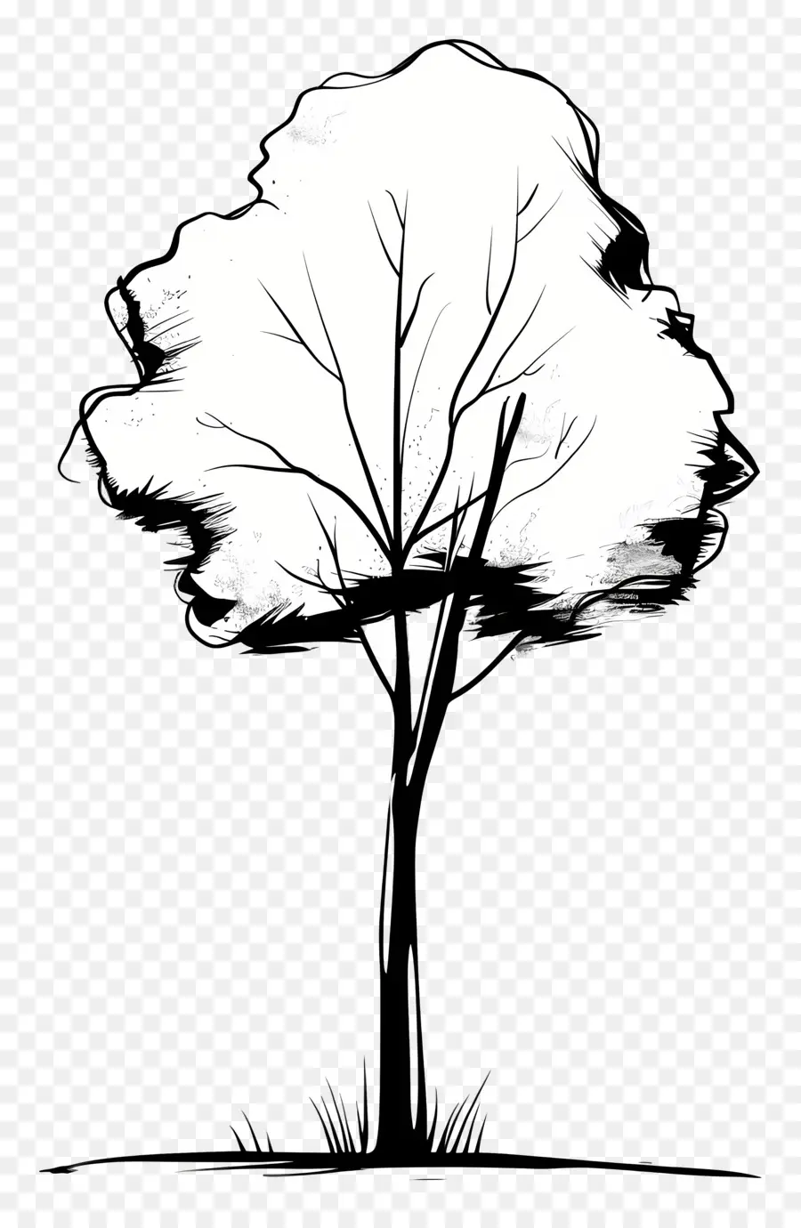 Árbol，En Blanco Y Negro PNG