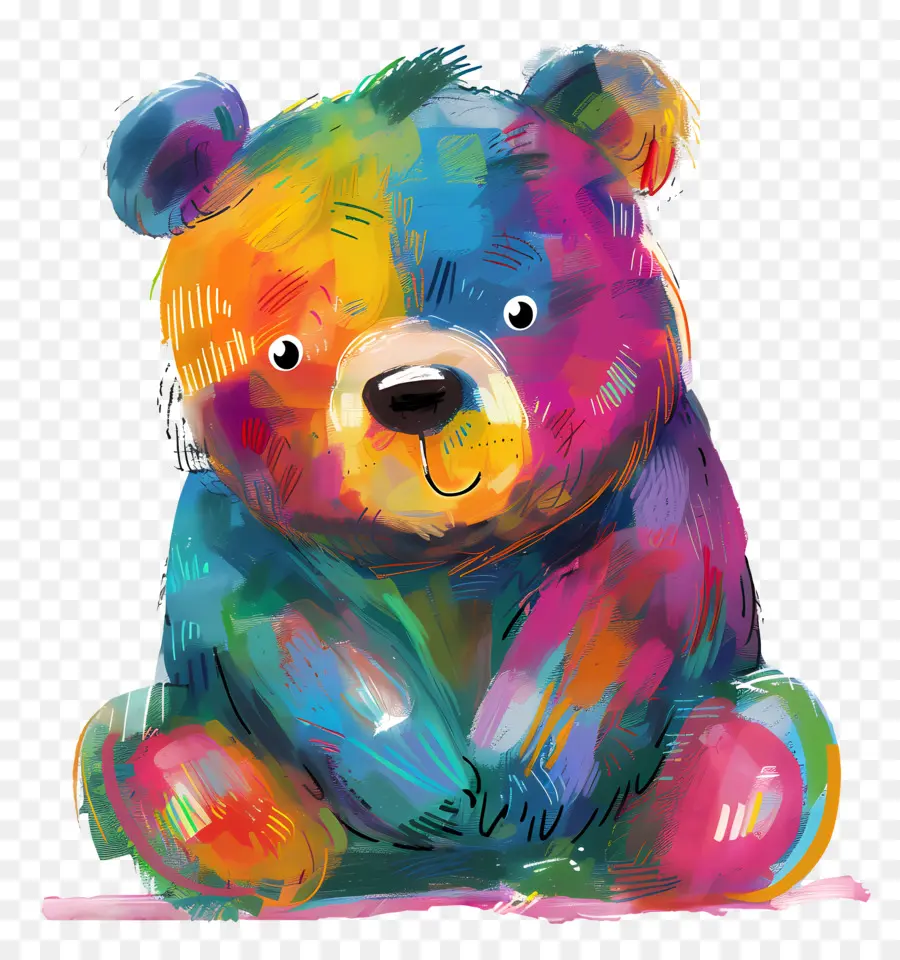 Cartoon Bear，Oso Colorido PNG