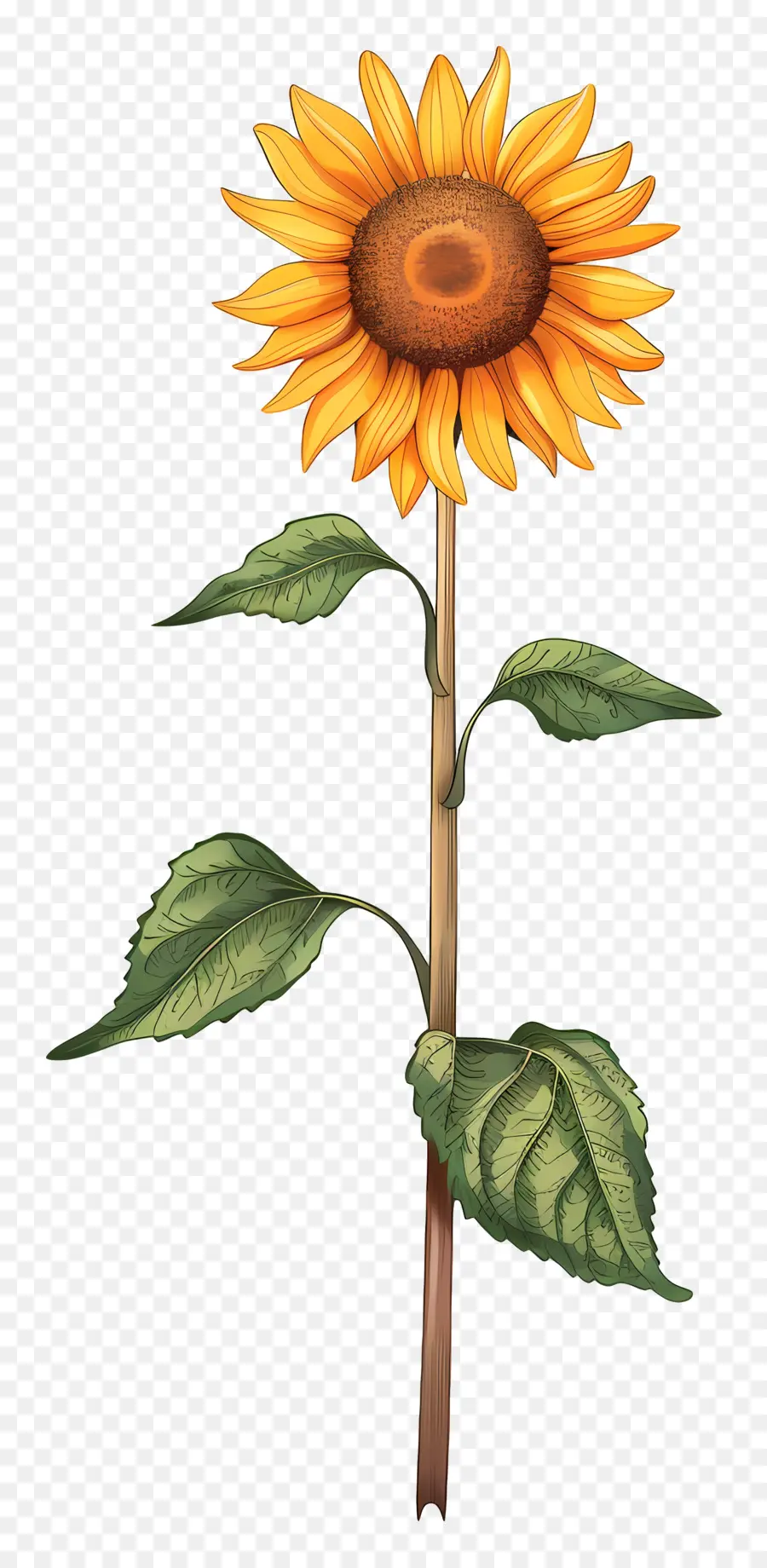 Girasol Con Tallo，Girasol PNG