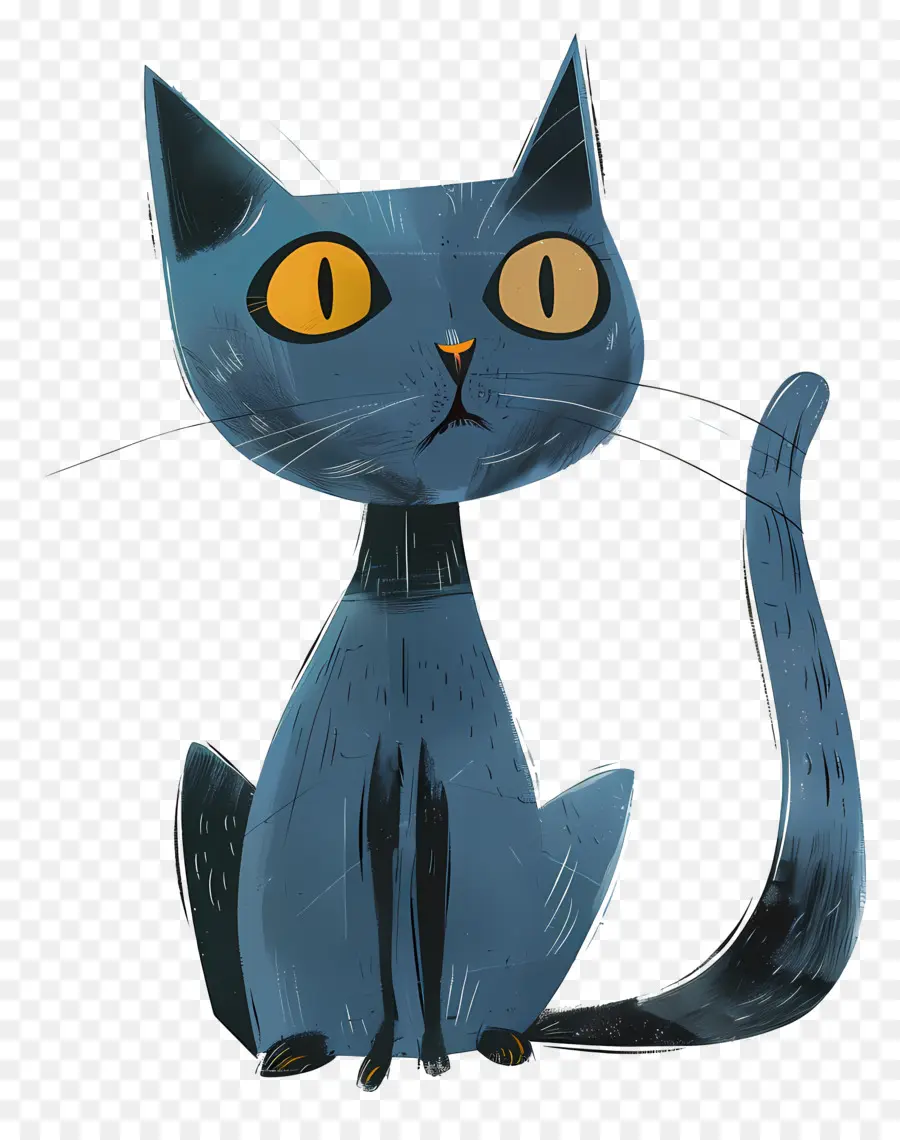 Gato De Dibujos Animados，Gato Azul PNG