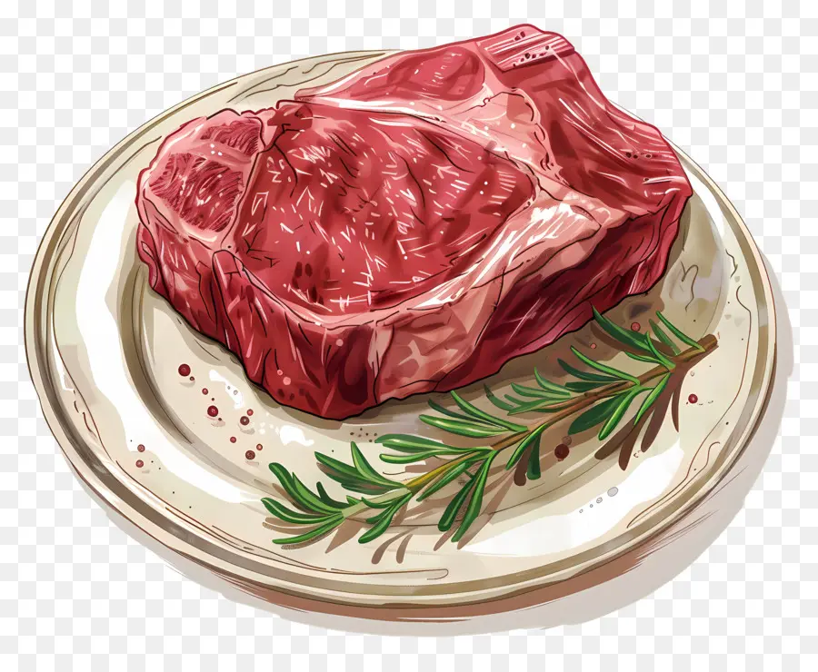 De La Carne De Vacuno，Ilustración Acuarela PNG