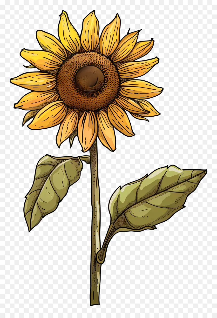 Girasol Con Tallo，Girasol PNG