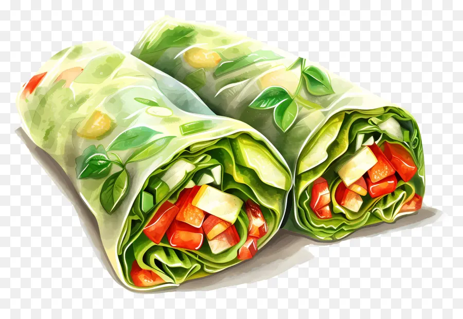 Los Rollitos De Primavera，Lechuga PNG