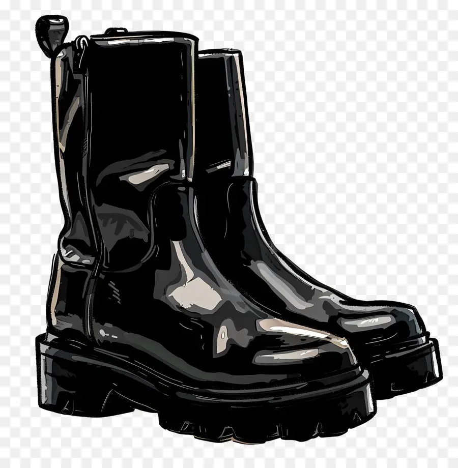 Botas，Botas De Cuero Negro PNG