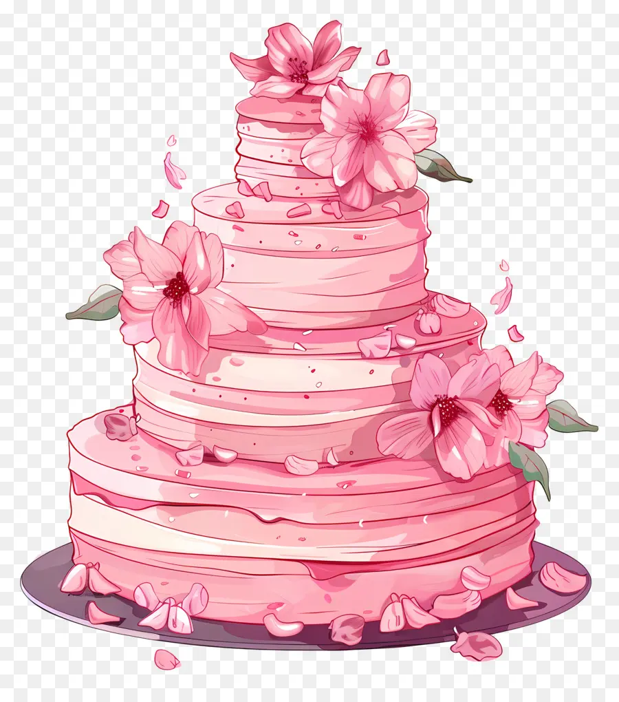 Pastel De Boda，Pastel Rosa PNG