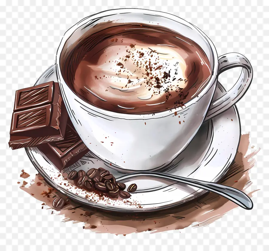 Chocolate Caliente，Crema Batida PNG