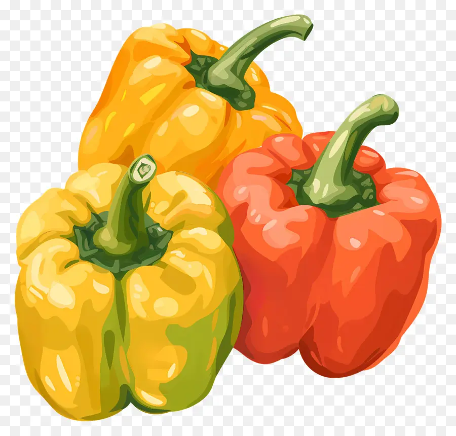 Bell Peppers，Vegetales Coloridos PNG
