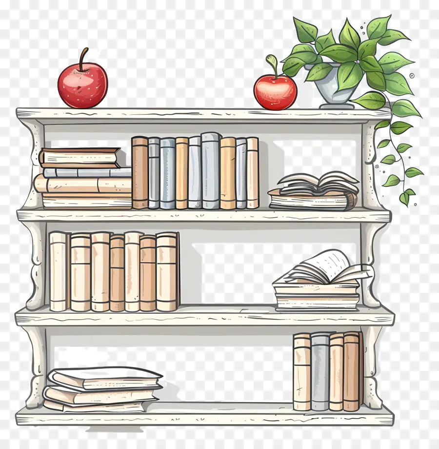 Bookshelf，Estantería PNG
