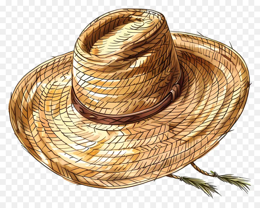 Sombrero De Paja，Black Background PNG