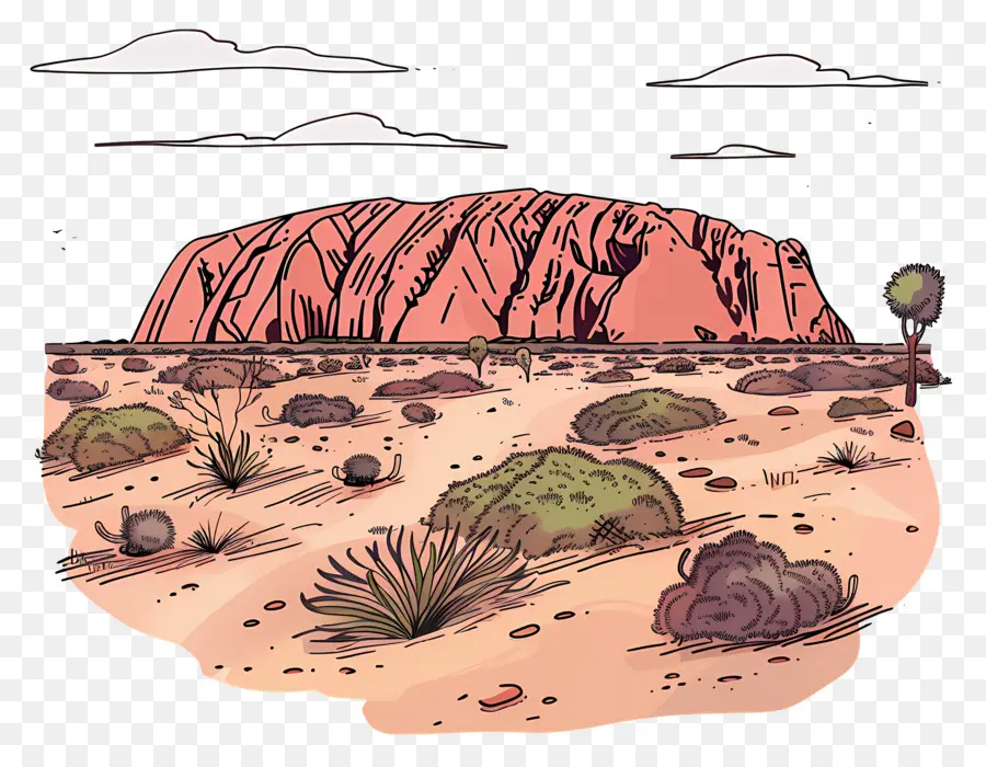 Uluru，Paisaje Del Desierto PNG