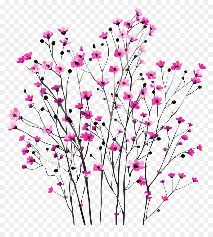 Flores De Color Rosa，Florero PNG