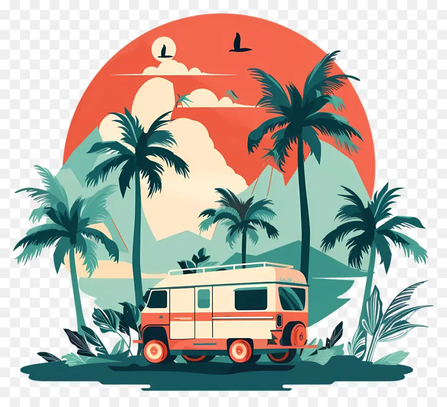 Escapar，Camper Vintage PNG