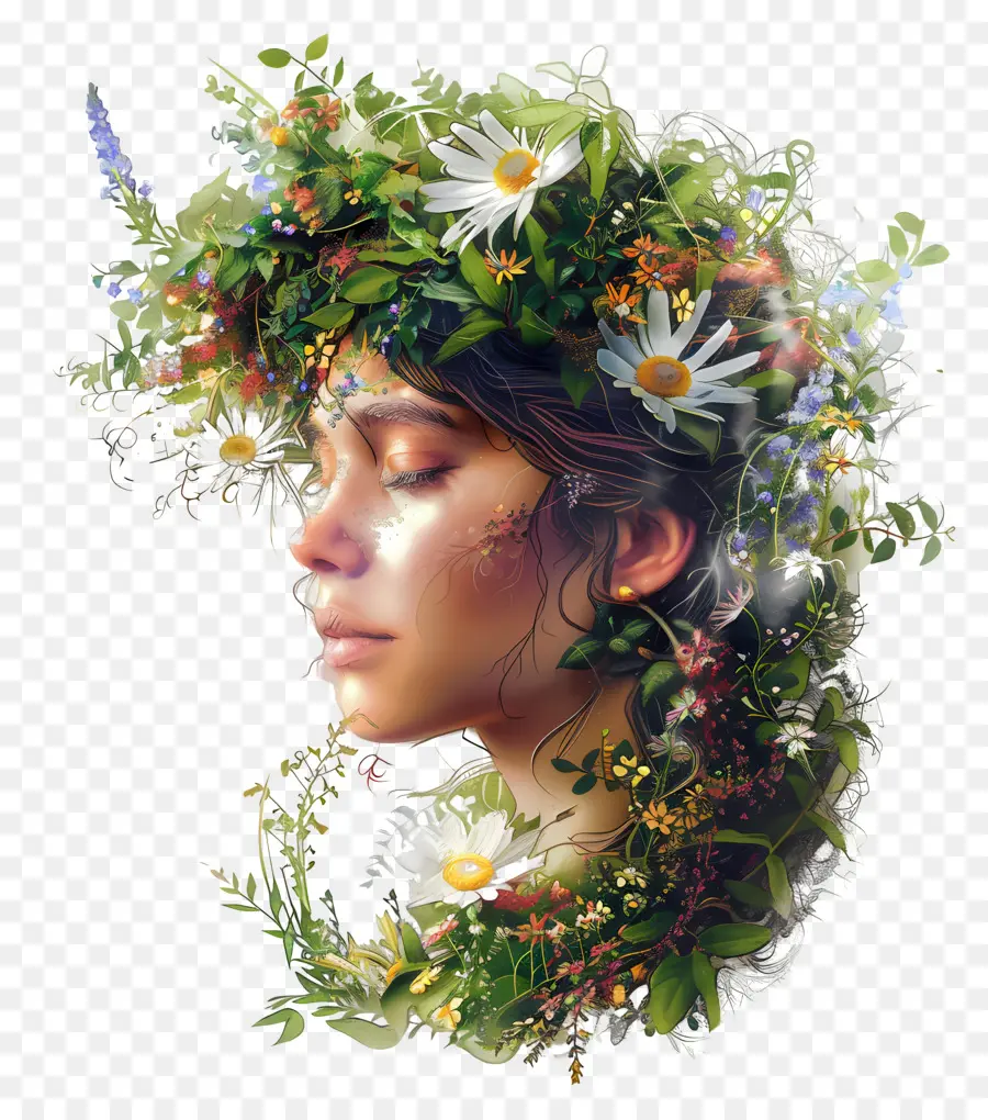 Solsticio De Verano，Flower Crown PNG