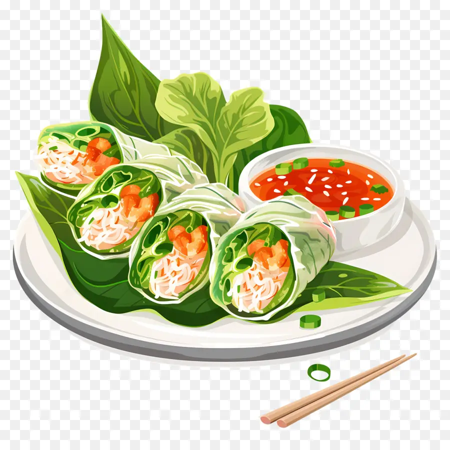 Los Rollitos De Primavera，Rollos De Sushi PNG