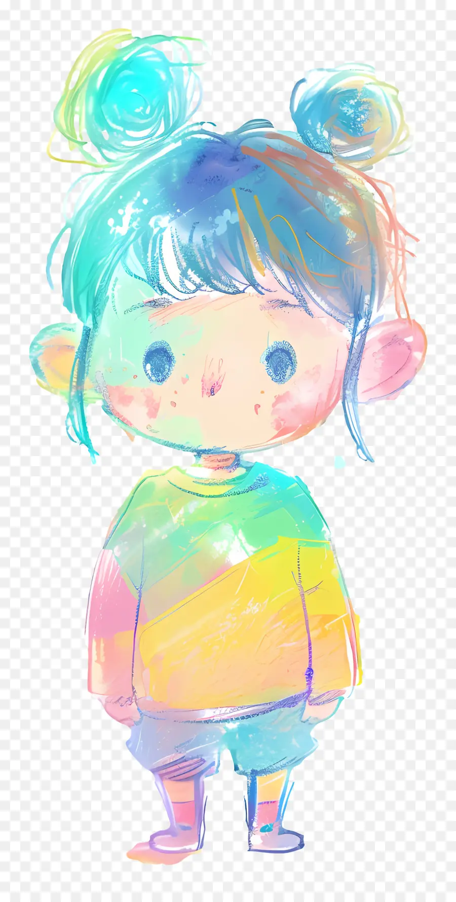 Niño，Ilustración De Niña Colorida PNG