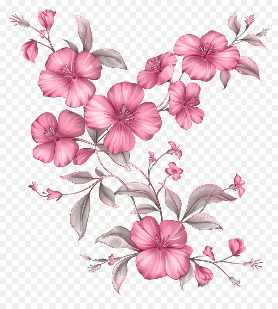 Flores De Color Rosa，Flor Rosa PNG