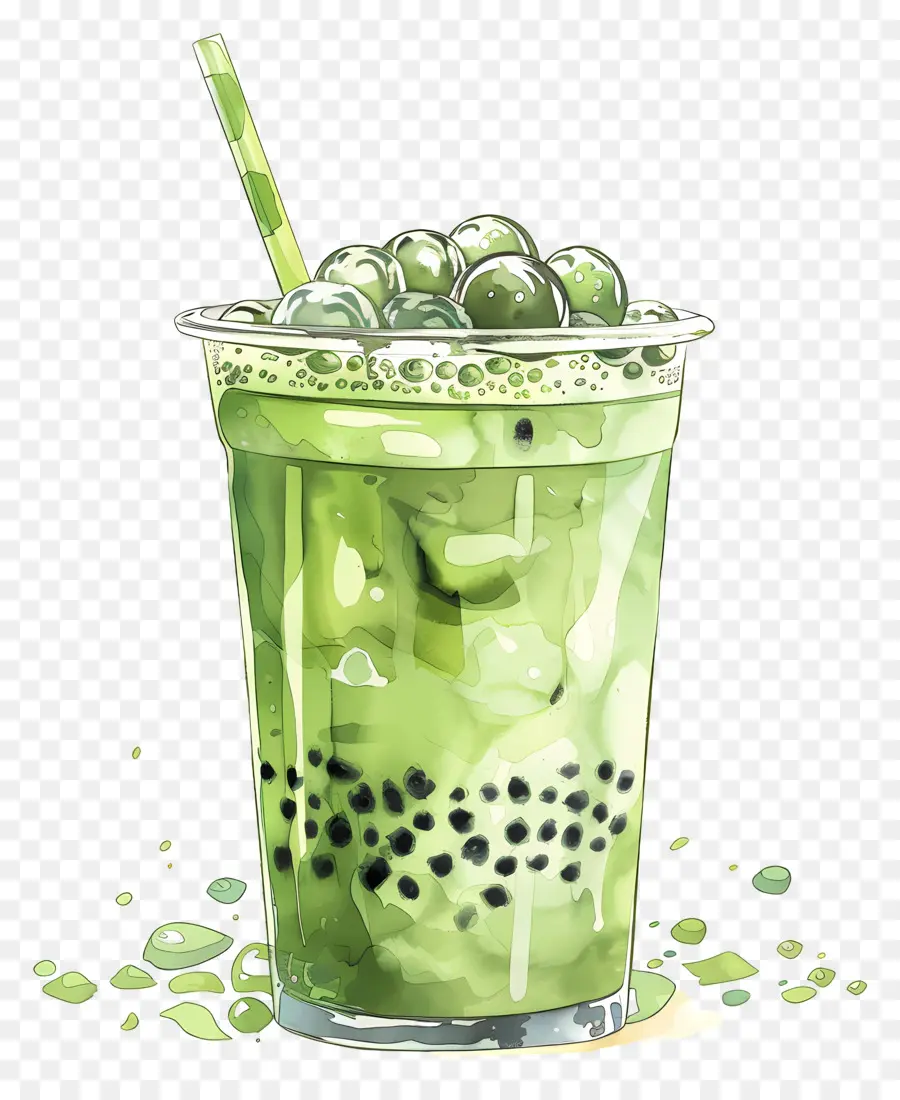 Té De Burbujas De Matcha，Té Verde PNG