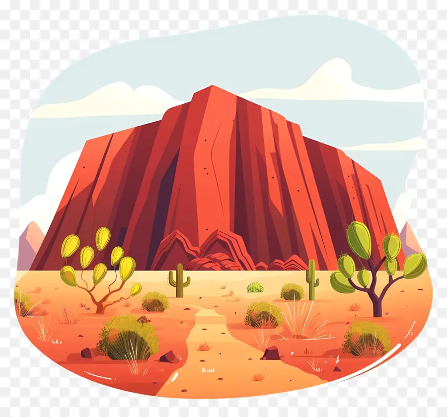 Uluru，Paisaje De Dibujos Animados PNG