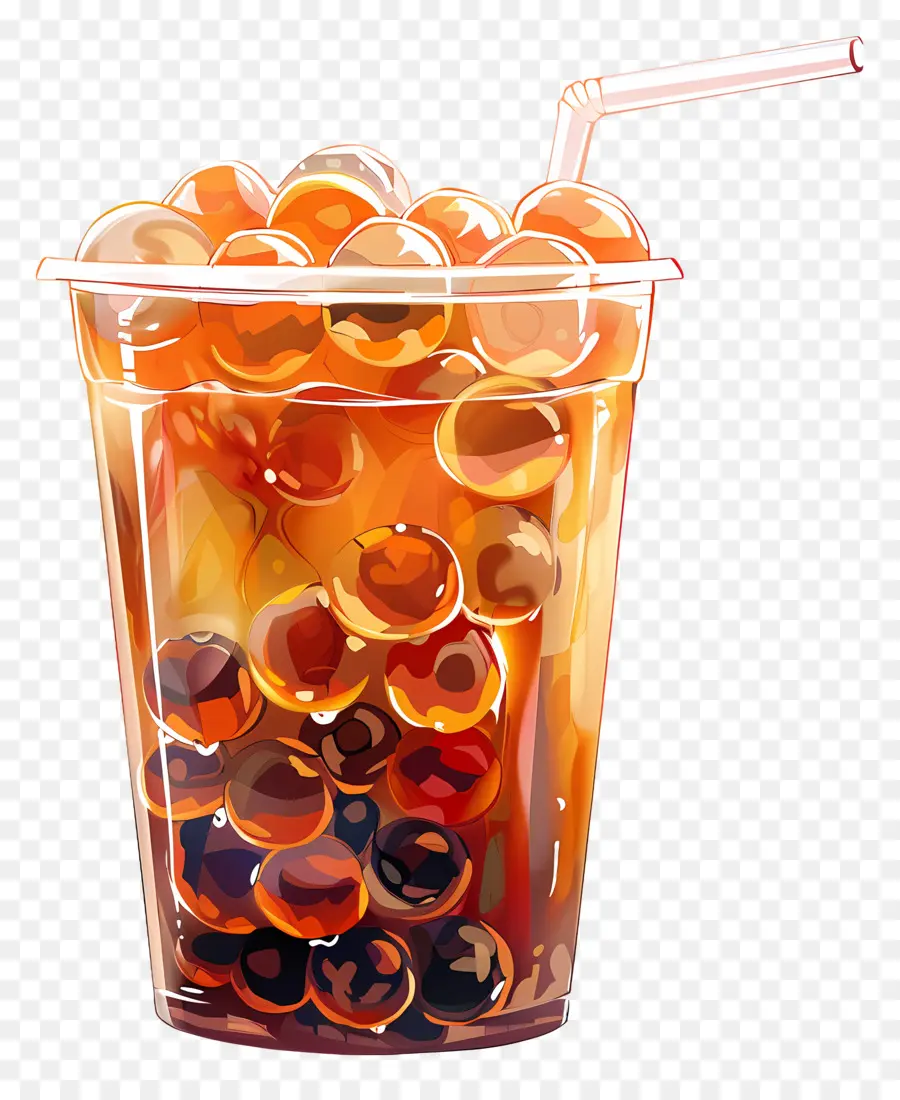 Té De La Burbuja，Perlas De Tapioca Rojo PNG