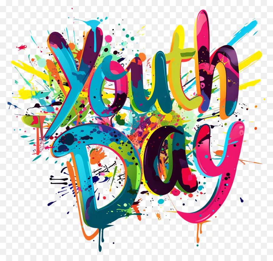 El Día De La Juventud，Logotipo De Texto De Burbujas PNG