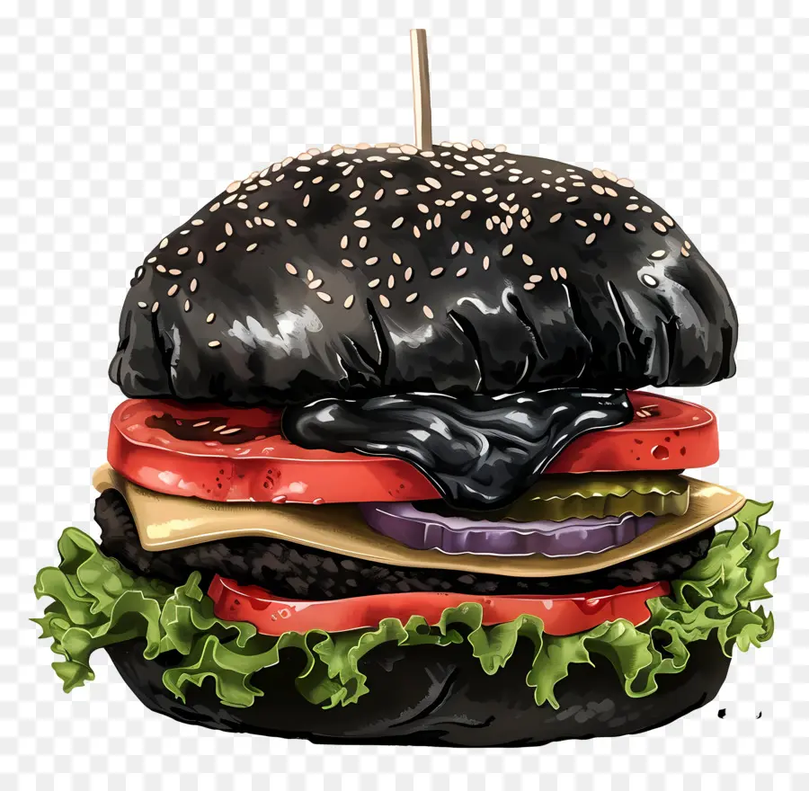 Hamburguesa，Hamburguesa Negra PNG