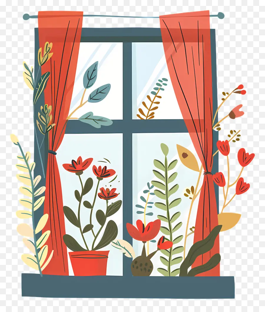 Ventana Con Cortinas，Ventana PNG