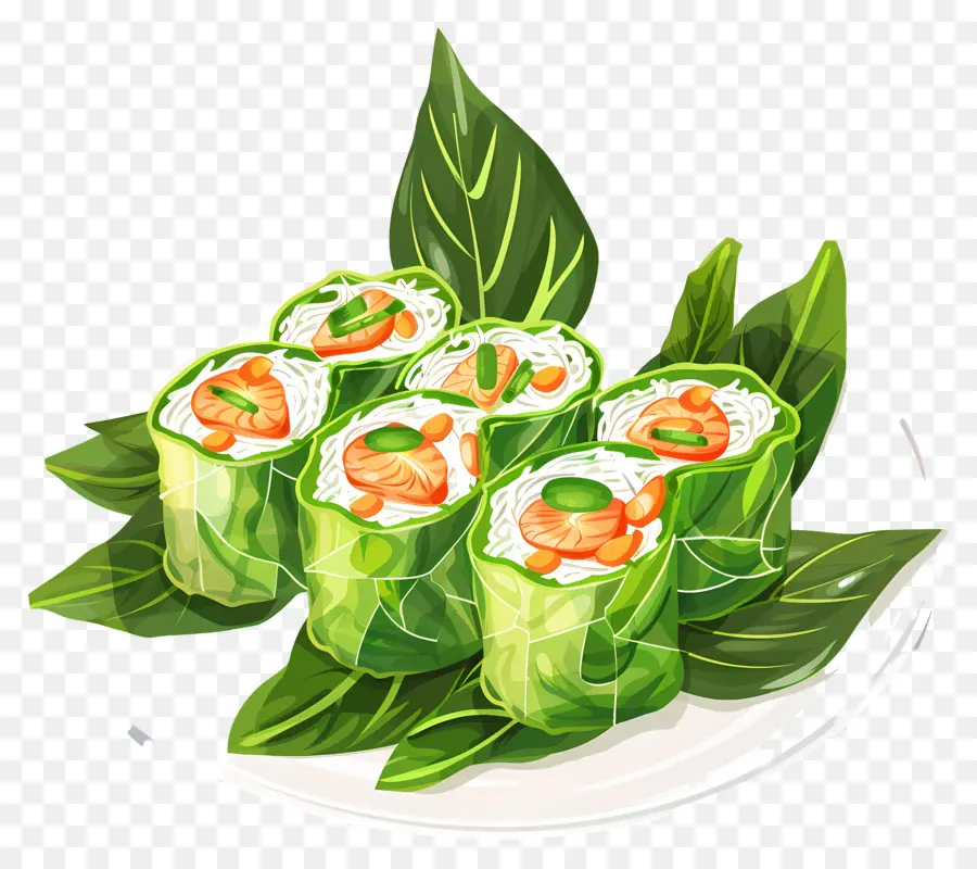 Los Rollitos De Primavera，Rollos De Sushi PNG