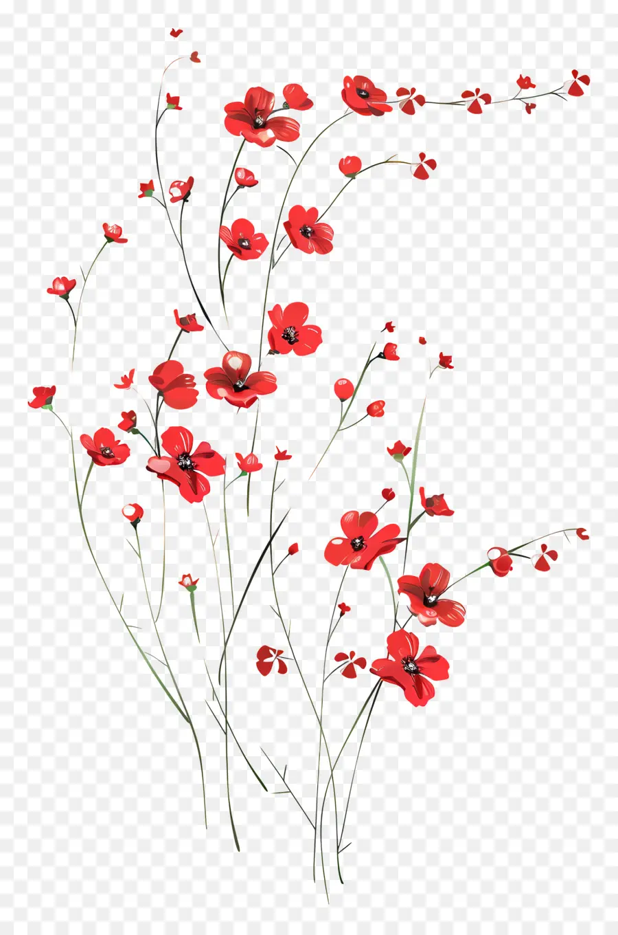 Las Flores De Color Rojo，Rojo De Las Amapolas PNG