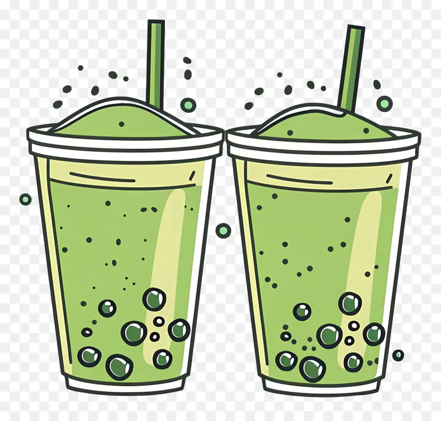 Té De Burbujas De Matcha，Green Tea Latte PNG