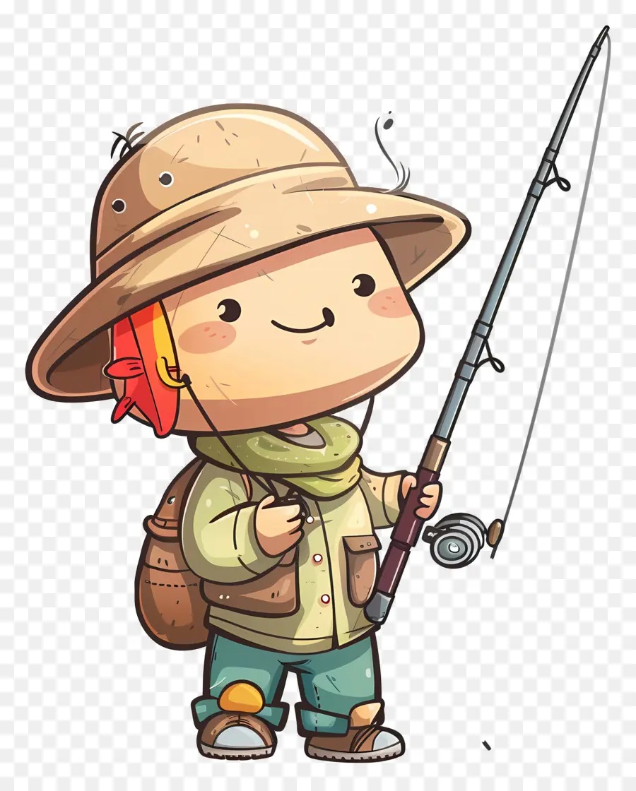 Día De Pescar，Personaje De Dibujos Animados PNG
