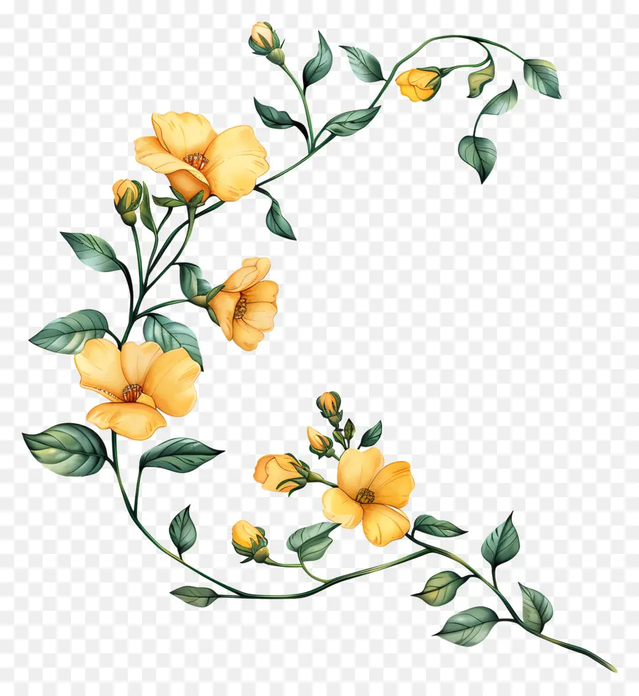 Flores Amarillas，Ramo PNG