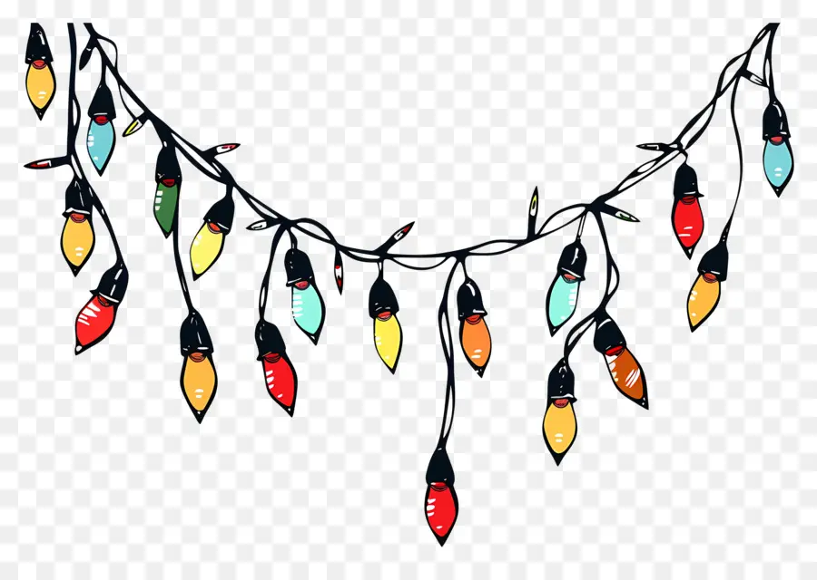 Luces De Navidad，Bombillas Multicolores PNG