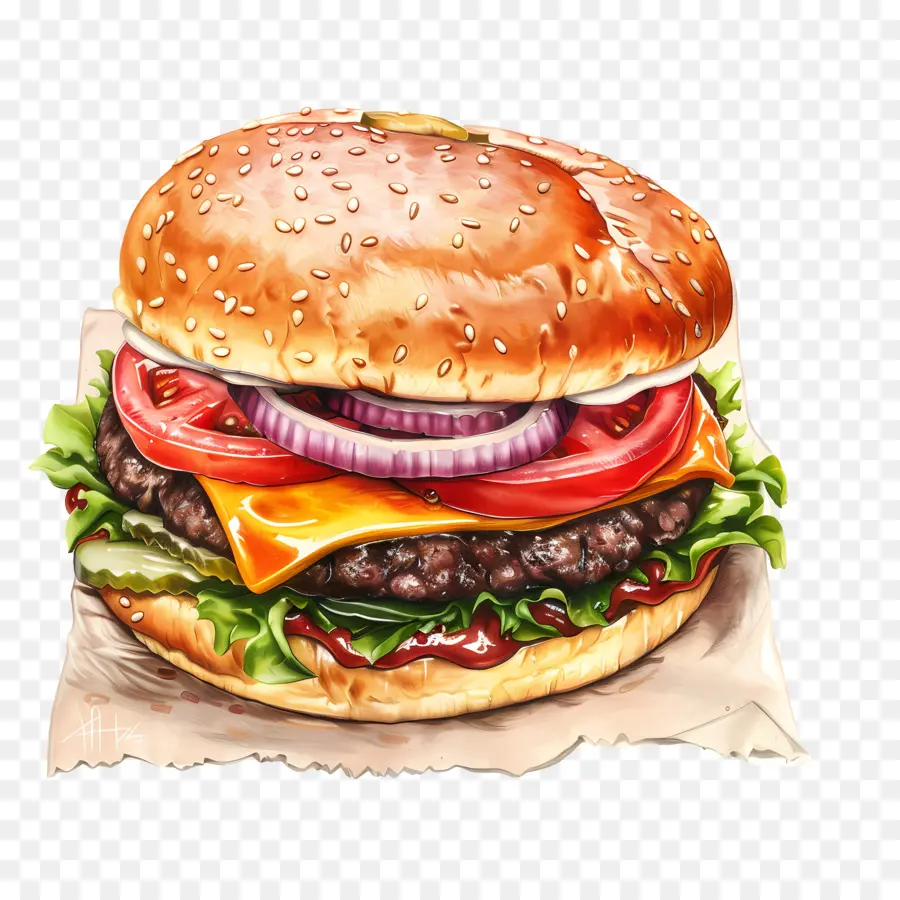 Hamburguesa，Hamburguesa Con Queso PNG