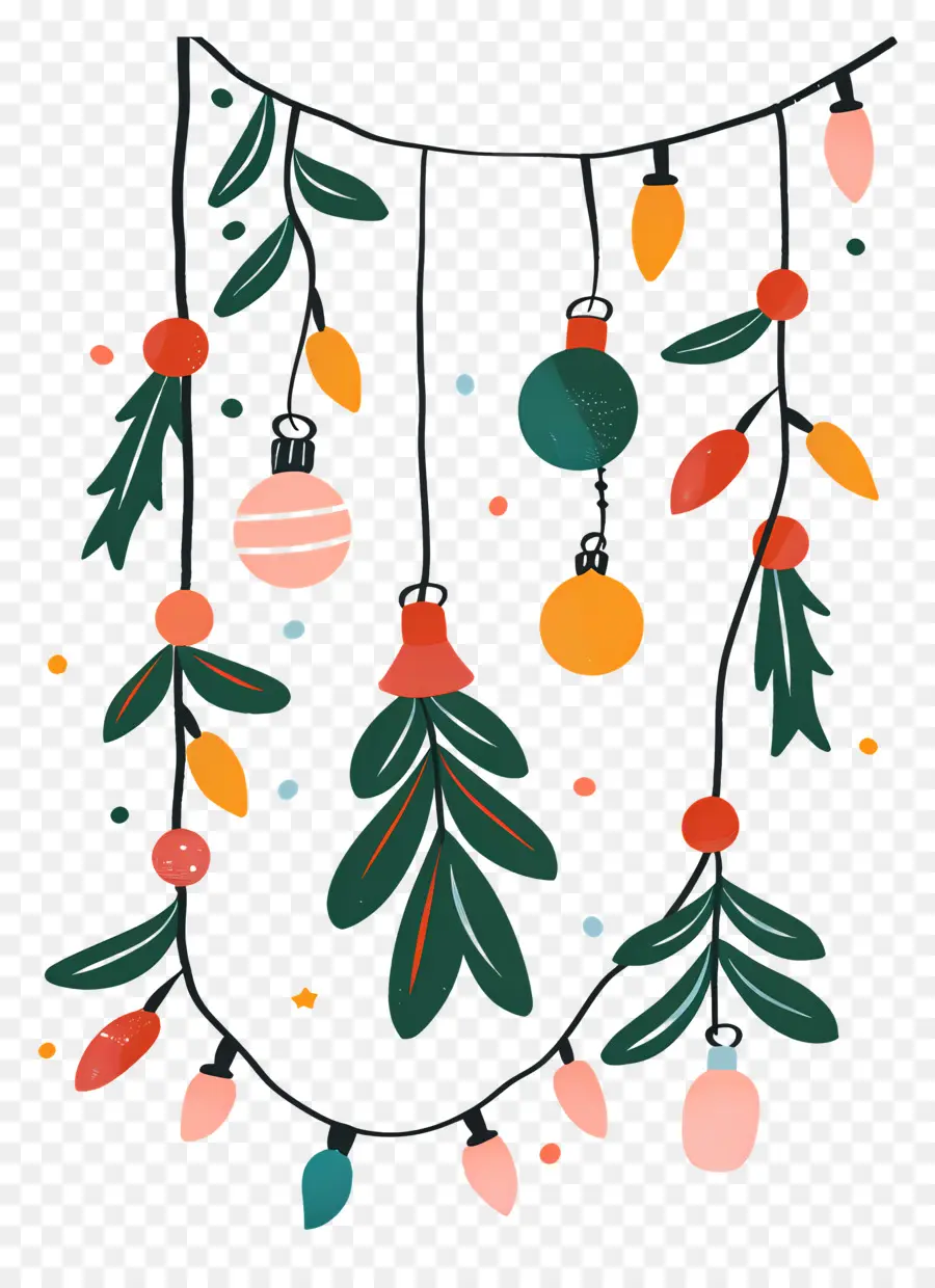 Guirnalda De Navidad，Decoraciones Navideñas PNG