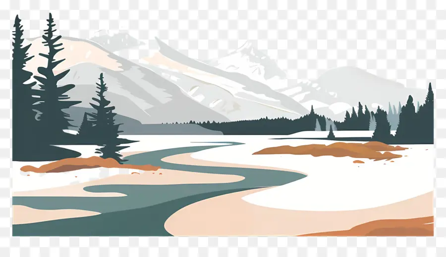 El Parque Nacional De Yellowstone，Paisaje De Invierno PNG