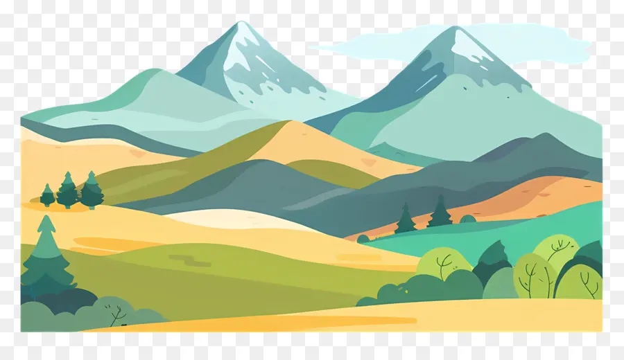 Cordillera，Paisaje De Dibujos Animados PNG