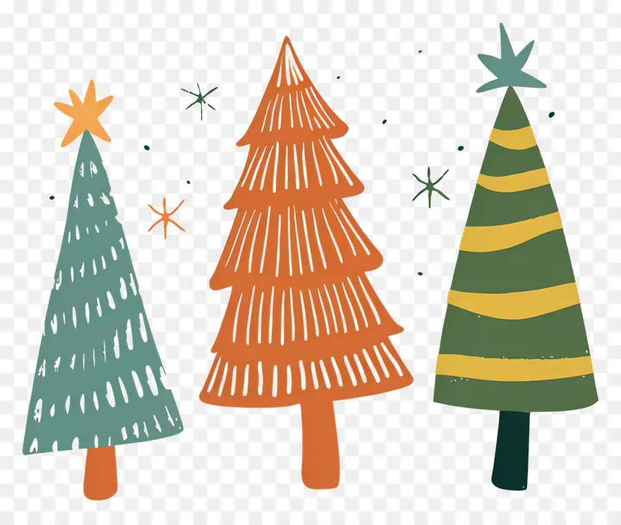 Los árboles De Navidad，Estrellas PNG